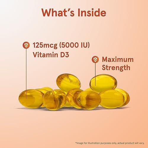 Jarrow Formulas Vitamin D3 125 mcg (5000 IE) - 100 Softgels - Knochengesundheit, Immununterstützung & Kalziumstoffwechsel - Glutenfrei