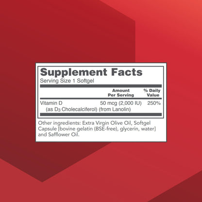 PROTOCOL FOR LIFE BALANCE Vitamin D3 2.000 IE – Immununterstützung, gesunde Knochen und Zähne – 120 Weichkapseln