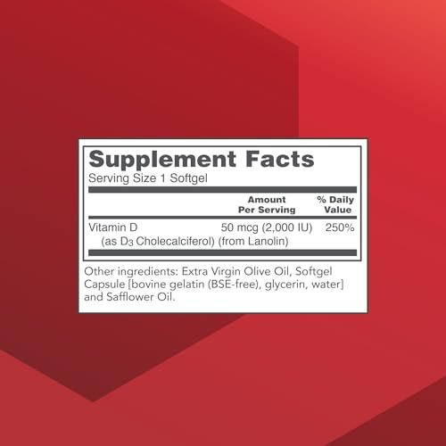 PROTOCOL FOR LIFE BALANCE Vitamin D3 2.000 IE – Immununterstützung, gesunde Knochen und Zähne – 120 Weichkapseln