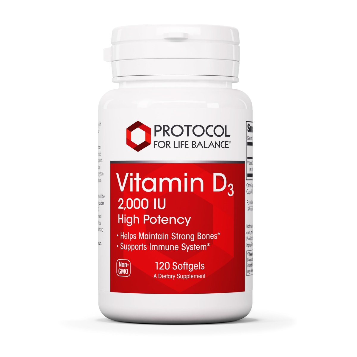 PROTOCOL FOR LIFE BALANCE Vitamin D3 2.000 IE – Immununterstützung, gesunde Knochen und Zähne – 120 Weichkapseln