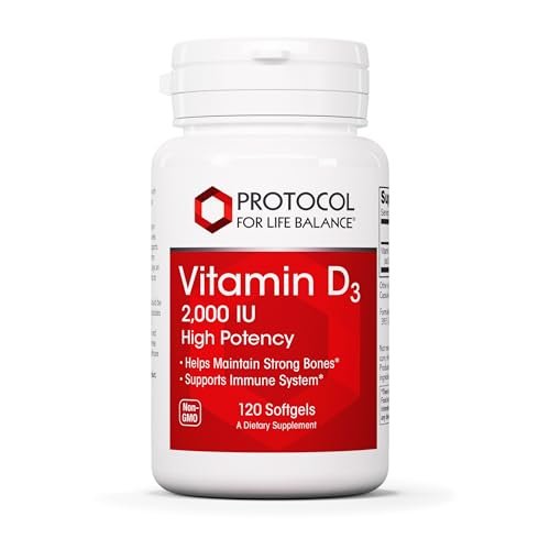 PROTOCOL FOR LIFE BALANCE Vitamin D3 2.000 IE – Immununterstützung, gesunde Knochen und Zähne – 120 Weichkapseln