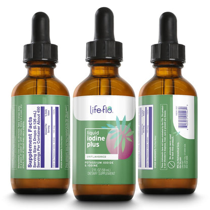 Life-flo Flüssiges Jod Plus 150 mcg – Jodpräparat zur Unterstützung der Schilddrüse,* für gesunde Energie & Stoffwechsel* mit Jod und Kaliumjodid (geschmacksneutral)