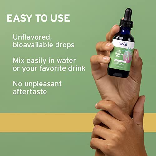 Life-flo Flüssiges Jod Plus 150 mcg – Jodpräparat zur Unterstützung der Schilddrüse,* für gesunde Energie & Stoffwechsel* mit Jod und Kaliumjodid (geschmacksneutral)