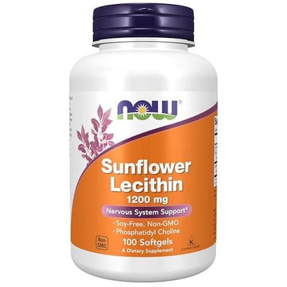 NOW Foods Sonnenblumen-Lecithin 1200 mg mit Phosphatidylcholin, 100 Weichkapseln