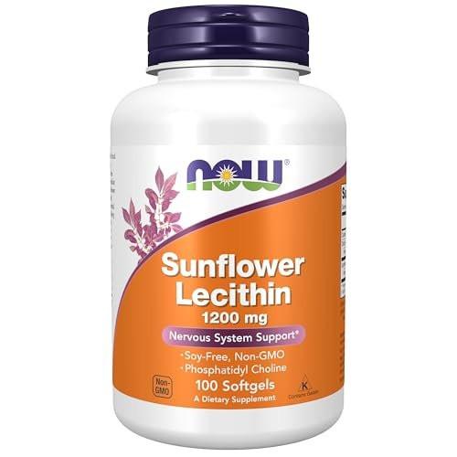 NOW Foods Sonnenblumen-Lecithin 1200 mg mit Phosphatidylcholin, 100 Weichkapseln
