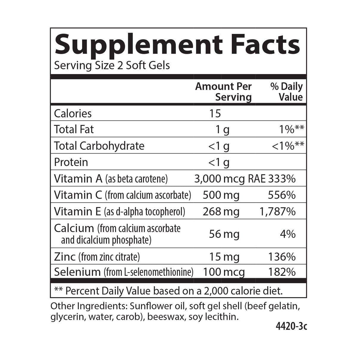 Carlson ACES + Zn – Vitamine A, C, E + Selen & Zink für Zellgesundheit & Immununterstützung, 60 Softgels