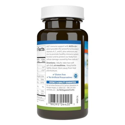 Carlson ACES + Zn – Vitamine A, C, E + Selen & Zink für Zellgesundheit & Immununterstützung, 60 Softgels