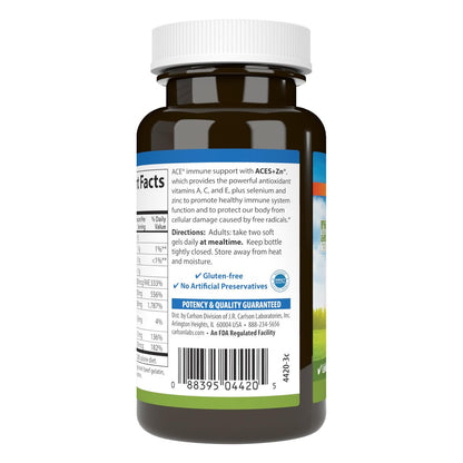 Carlson ACES + Zn – Vitamine A, C, E + Selen & Zink für Zellgesundheit & Immununterstützung, 60 Softgels