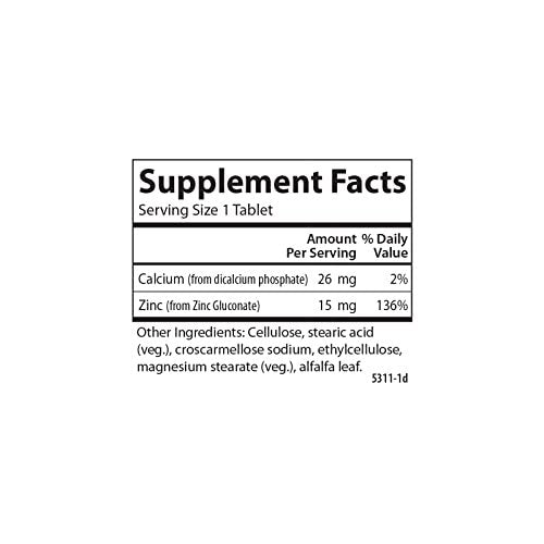 Carlson Zink 15 mg – 100 Tabletten | Immunsystem & Hautgesundheit | Zinkgluconat