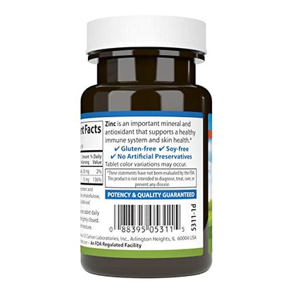 Carlson Zink 15 mg – 100 Tabletten | Immunsystem & Hautgesundheit | Zinkgluconat
