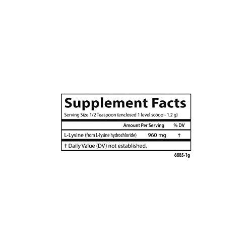 Carlson L-Lysin-Pulver, freie Aminosäure, 960 mg, unterstützt gesundes Gewebe & Muskelentwicklung, 100 g