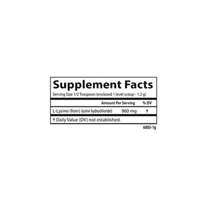 Carlson L-Lysin-Pulver, freie Aminosäure, 960 mg, unterstützt gesundes Gewebe & Muskelentwicklung, 100 g