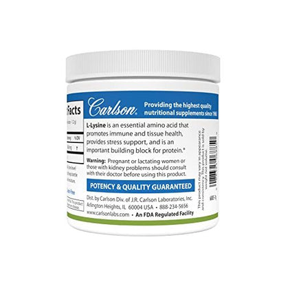 Carlson L-Lysin-Pulver, freie Aminosäure, 960 mg, unterstützt gesundes Gewebe & Muskelentwicklung, 100 g