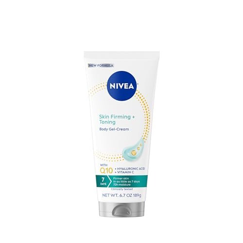 NIVEA Hautstraffende & tonisierende Körper-Gelcreme mit Q10, Hyaluronsäure und Vitamin C, klinisch getestet, 72h Feuchtigkeit, 200 ml Tube
