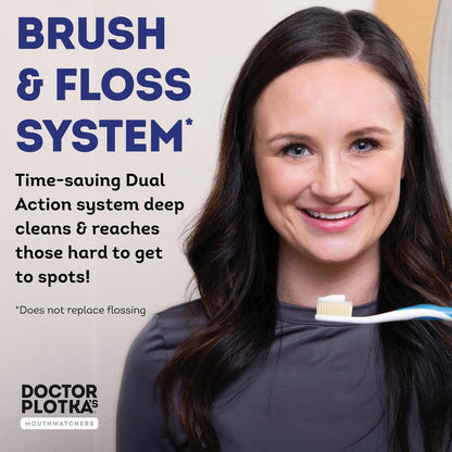 MOUTHWATCHERS Soft Flossing Manual Zahnbürste für Erwachsene, Blau, Ultra Clean, Geeignet für empfindliche Zähne und Zahnfleisch
