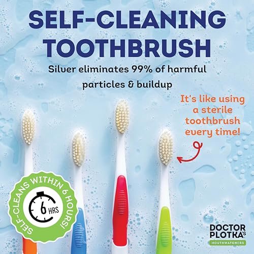 MOUTHWATCHERS Soft Flossing Manual Zahnbürste für Erwachsene, Blau, Ultra Clean, Geeignet für empfindliche Zähne und Zahnfleisch