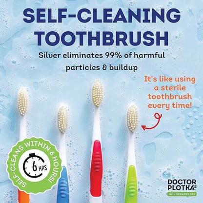 MOUTHWATCHERS Soft Flossing Manual Zahnbürste für Erwachsene, Blau, Ultra Clean, Geeignet für empfindliche Zähne und Zahnfleisch