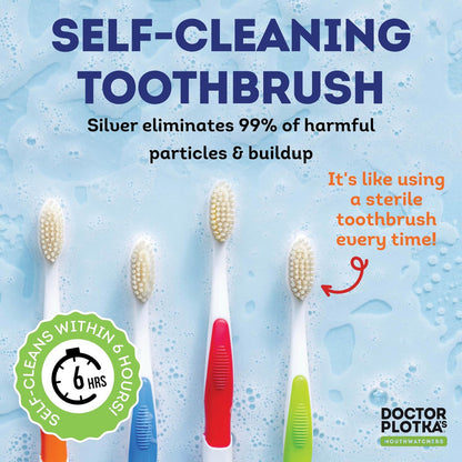 MOUTHWATCHERS Soft Flossing Manual Zahnbürste für Erwachsene, Blau, Ultra Clean, Geeignet für empfindliche Zähne und Zahnfleisch