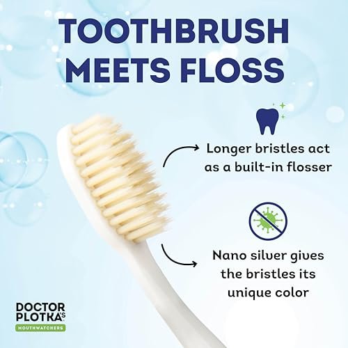 MOUTHWATCHERS Soft Flossing Manual Zahnbürste für Erwachsene, Blau, Ultra Clean, Geeignet für empfindliche Zähne und Zahnfleisch