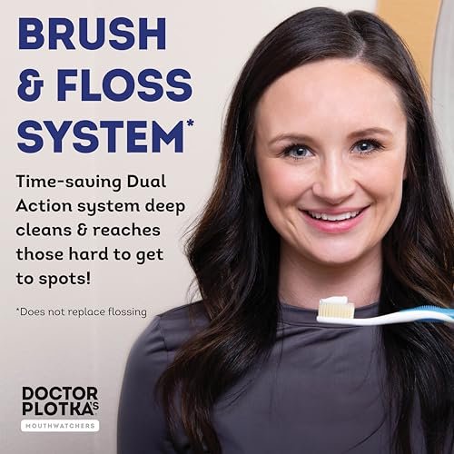 MOUTHWATCHERS Soft Flossing Manual Zahnbürste für Erwachsene, Blau, Ultra Clean, Geeignet für empfindliche Zähne und Zahnfleisch