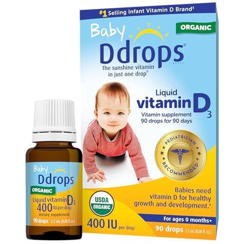 Ddrops Baby 400 IE Vitamin D Tropfen – 90 Tropfen (2,5 ml) für Säuglinge & Kleinkinder