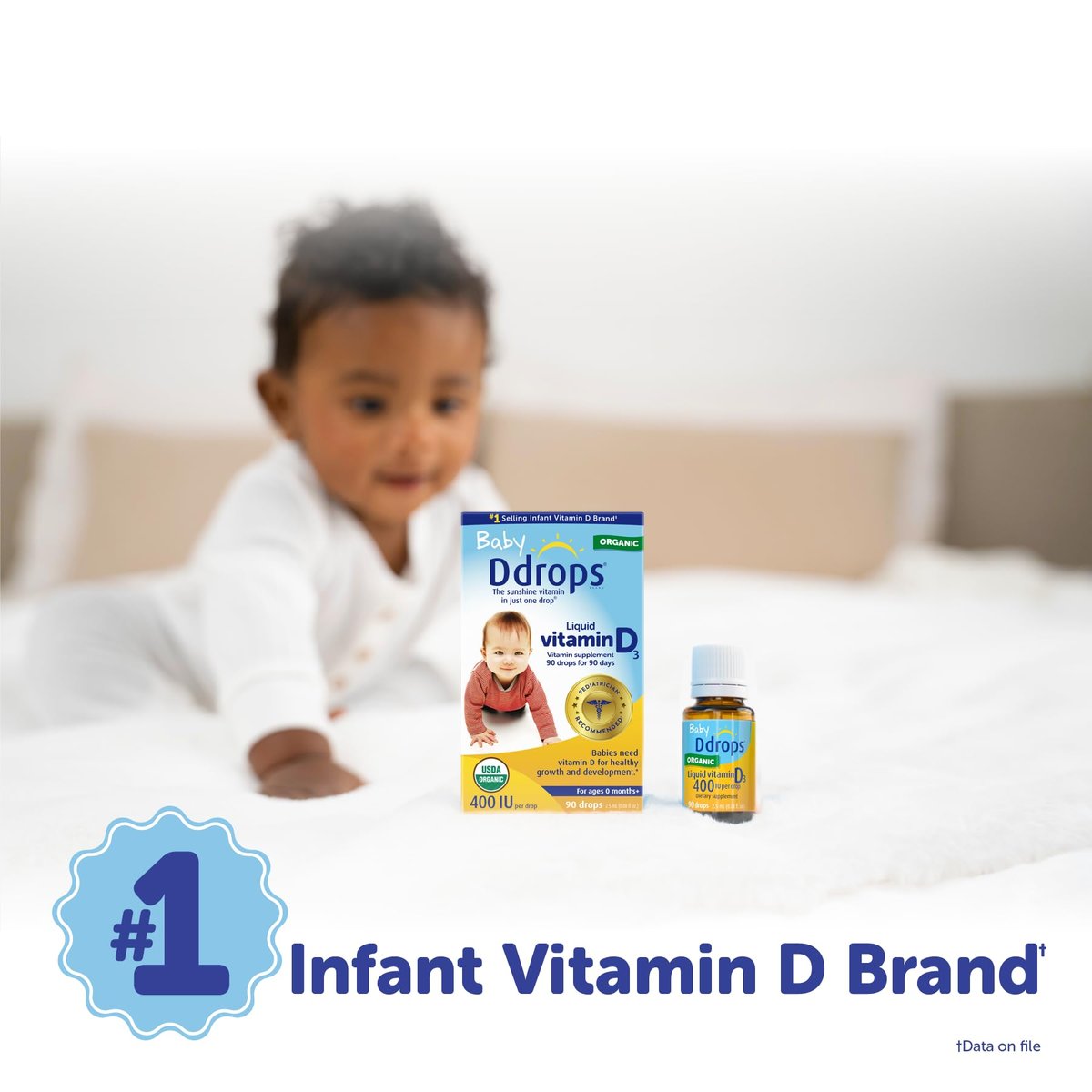 Ddrops Baby 400 IE Vitamin D Tropfen – 90 Tropfen (2,5 ml) für Säuglinge & Kleinkinder