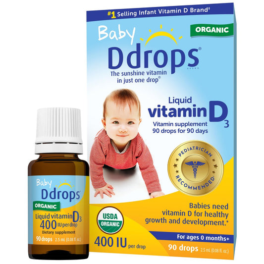 Ddrops Baby 400 IE Vitamin D Tropfen – 90 Tropfen (2,5 ml) für Säuglinge & Kleinkinder