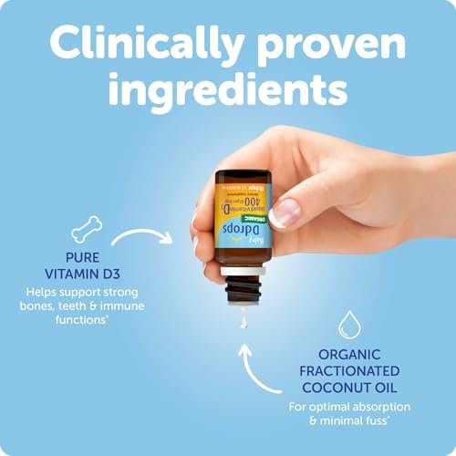 Ddrops Baby 400 IE Vitamin D Tropfen – 90 Tropfen (2,5 ml) für Säuglinge & Kleinkinder