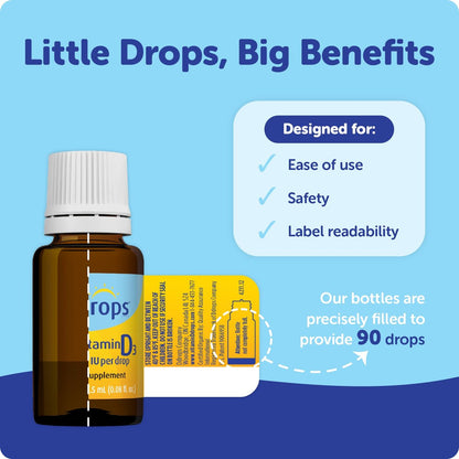 Ddrops Baby 400 IE Vitamin D Tropfen – 90 Tropfen (2,5 ml) für Säuglinge & Kleinkinder
