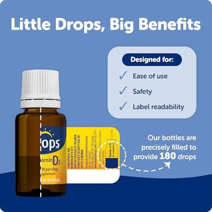 Ddrops Erwachsene 2000 IE 180 Tropfen – Flüssiges Vitamin D3 Präparat für starke Knochen & Immunsystem
