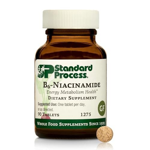 Standard Process B6-Niacinamid – Unterstützt Energie-Stoffwechsel & Herzgesundheit – Fördert Verdauungs- & Blutkreislaufsysteme – Glutenfrei, laktosefrei & sojafrei – 90 Tabletten (90 Portionen)