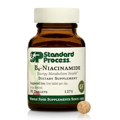 Standard Process B6-Niacinamid – Unterstützt Energie-Stoffwechsel & Herzgesundheit – Fördert Verdauungs- & Blutkreislaufsysteme – Glutenfrei, laktosefrei & sojafrei – 90 Tabletten (90 Portionen)