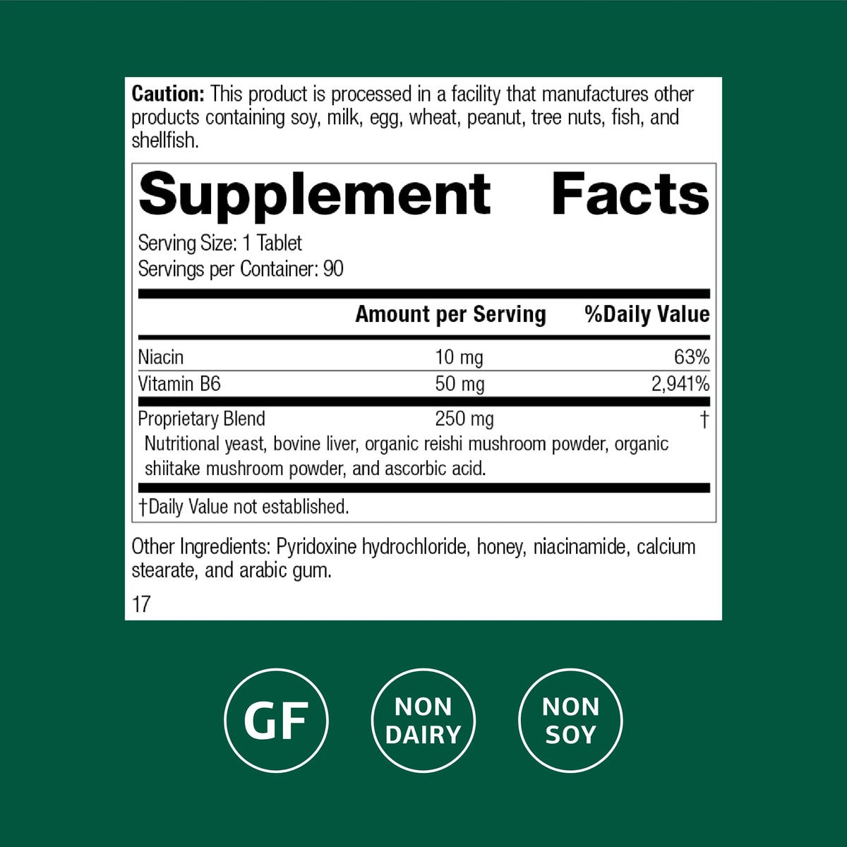 Standard Process B6-Niacinamid – Unterstützt Energie-Stoffwechsel & Herzgesundheit – Fördert Verdauungs- & Blutkreislaufsysteme – Glutenfrei, laktosefrei & sojafrei – 90 Tabletten (90 Portionen)