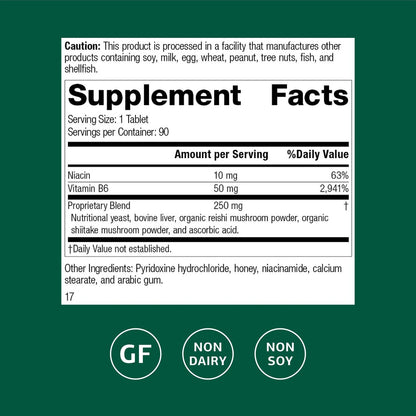 Standard Process B6-Niacinamid – Unterstützt Energie-Stoffwechsel & Herzgesundheit – Fördert Verdauungs- & Blutkreislaufsysteme – Glutenfrei, laktosefrei & sojafrei – 90 Tabletten (90 Portionen)