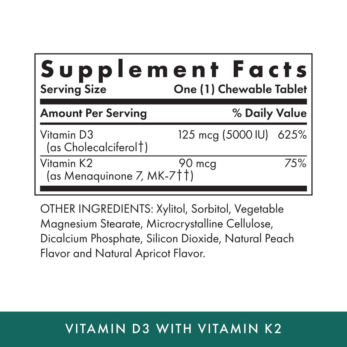 Michael's Health Naturopathic Programs Vitamin D3 mit K2 - 90 Kautabletten - Aprikosen-Geschmack - Unterstützung für Skelett & Immunsystem - Ohne Zuckerzusatz - Vegetarisch & Koscher - 90 Portionen
