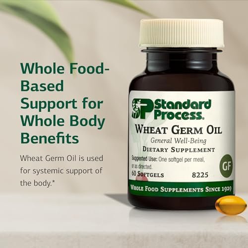 Standard Process Weizenkeimöl - Unterstützt Antioxidantienaktivität & Immunsystem - Fördert Bewegungsaktivität, Körpergesundheit & Zellfunktion - Glutenfrei, laktosefrei & sojafrei - 60 Softgels