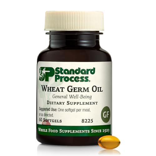 Standard Process Weizenkeimöl - Unterstützt Antioxidantienaktivität & Immunsystem - Fördert Bewegungsaktivität, Körpergesundheit & Zellfunktion - Glutenfrei, laktosefrei & sojafrei - 60 Softgels