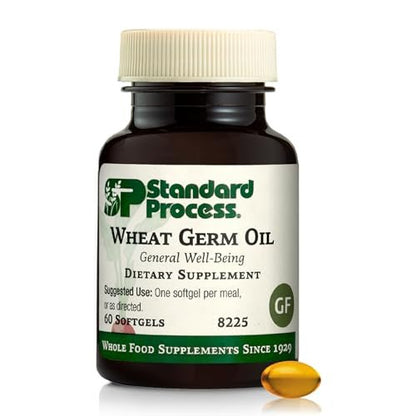 Standard Process Weizenkeimöl - Unterstützt Antioxidantienaktivität & Immunsystem - Fördert Bewegungsaktivität, Körpergesundheit & Zellfunktion - Glutenfrei, laktosefrei & sojafrei - 60 Softgels