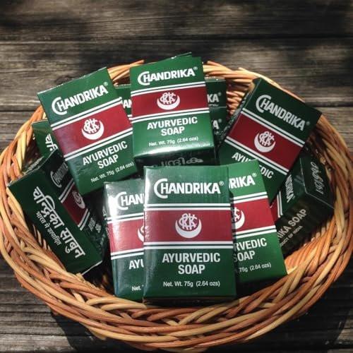 Chandrika Ayurvedische Kräuter- und Pflanzenölseife – 2,64 Unzen – 10er-Pack