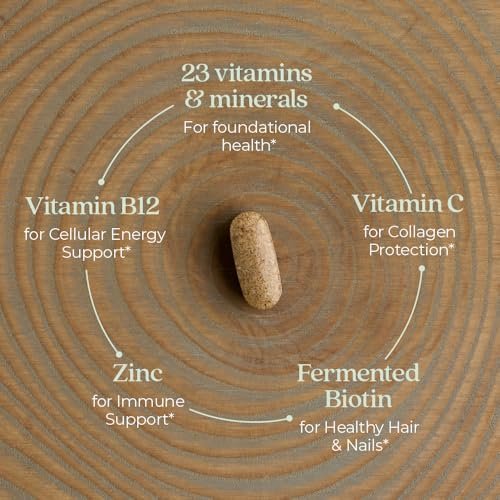 New Chapter Frauen Multivitamin – Eisen, B6, B12, Biotin für Haarwachstum, D3, Vitamin C, Zink für Immun- & Stressunterstützung, Sanft auf nüchternen Magen, 1 Tablette täglich, Nicht-GVO, Glutenfrei, 18+, 48 Tabletten