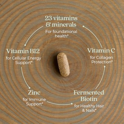 New Chapter Frauen Multivitamin – Eisen, B6, B12, Biotin für Haarwachstum, D3, Vitamin C, Zink für Immun- & Stressunterstützung, Sanft auf nüchternen Magen, 1 Tablette täglich, Nicht-GVO, Glutenfrei, 18+, 48 Tabletten