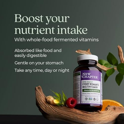 New Chapter Frauen Multivitamin – Eisen, B6, B12, Biotin für Haarwachstum, D3, Vitamin C, Zink für Immun- & Stressunterstützung, Sanft auf nüchternen Magen, 1 Tablette täglich, Nicht-GVO, Glutenfrei, 18+, 48 Tabletten