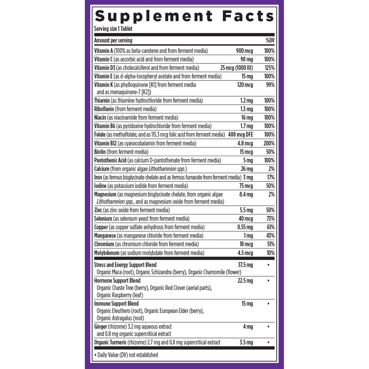 New Chapter Frauen Multivitamin – Eisen, B6, B12, Biotin für Haarwachstum, D3, Vitamin C, Zink für Immun- & Stressunterstützung, Sanft auf nüchternen Magen, 1 Tablette täglich, Nicht-GVO, Glutenfrei, 18+, 48 Tabletten