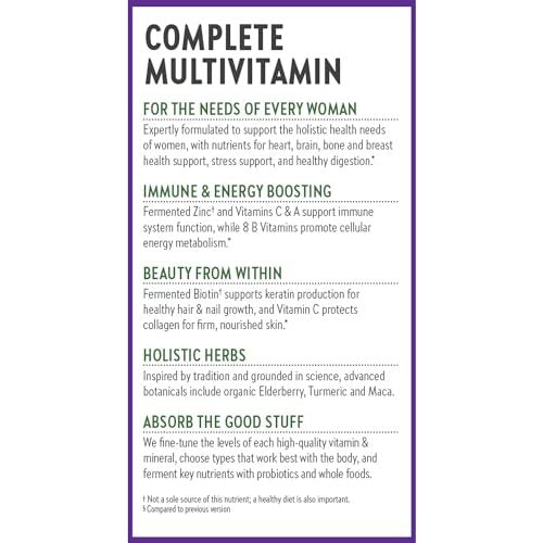 New Chapter Frauen Multivitamin – Eisen, B6, B12, Biotin für Haarwachstum, D3, Vitamin C, Zink für Immun- & Stressunterstützung, Sanft auf nüchternen Magen, 1 Tablette täglich, Nicht-GVO, Glutenfrei, 18+, 48 Tabletten