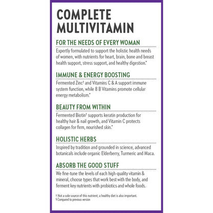 New Chapter Frauen Multivitamin – Eisen, B6, B12, Biotin für Haarwachstum, D3, Vitamin C, Zink für Immun- & Stressunterstützung, Sanft auf nüchternen Magen, 1 Tablette täglich, Nicht-GVO, Glutenfrei, 18+, 48 Tabletten
