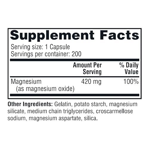 Twinlab Magnesium Kapseln – Hochabsorbierendes Magnesiumpräparat gegen Wadenkrämpfe, 420 mg, 200 Kapseln