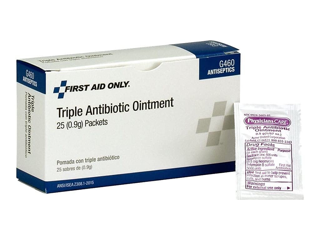 First Aid Only G460 Dreifach-Antibiotika-Salbe Einzelpackungen, 25 Stück