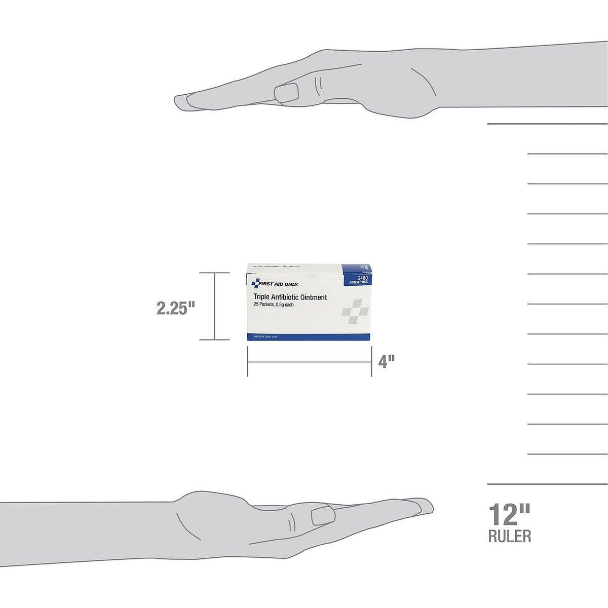 First Aid Only G460 Dreifach-Antibiotika-Salbe Einzelpackungen, 25 Stück