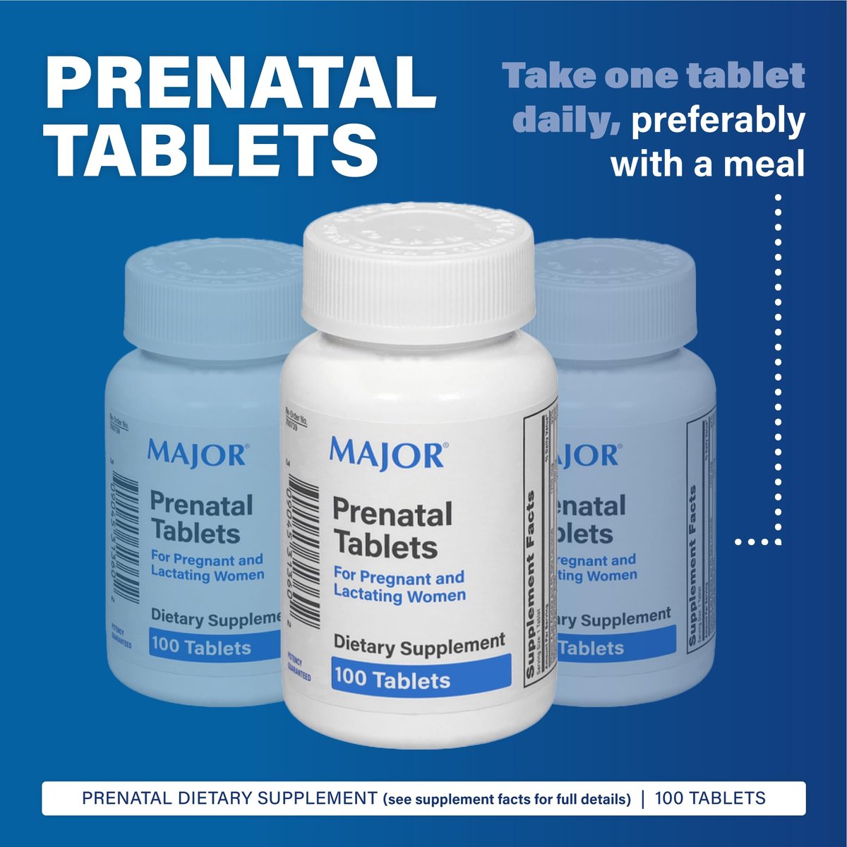 MAJOR Prenatal Tabletten für Schwangere und Stillende – Nahrungsergänzungsmittel – 100 Stück