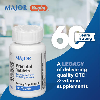 MAJOR Prenatal Tabletten für Schwangere und Stillende – Nahrungsergänzungsmittel – 100 Stück